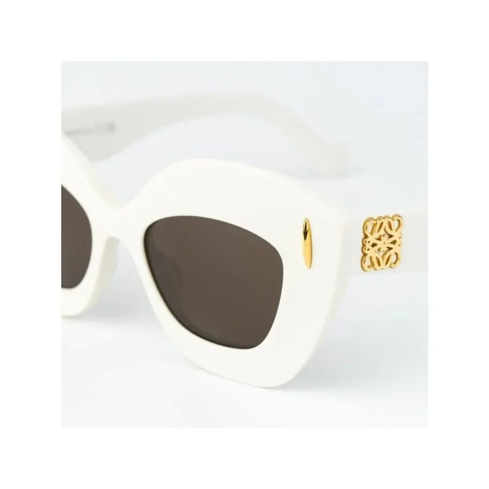 Loewe Women Sunglasses Ivory Brown Cat Eye LW40127I ANAGRAM 25E NEW AUTHENTIC